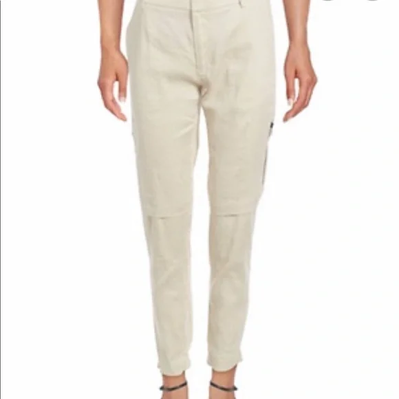 VINCE Ivory Linen Blend Cargo Jogger Trouser Pants - Picture 1 of 9